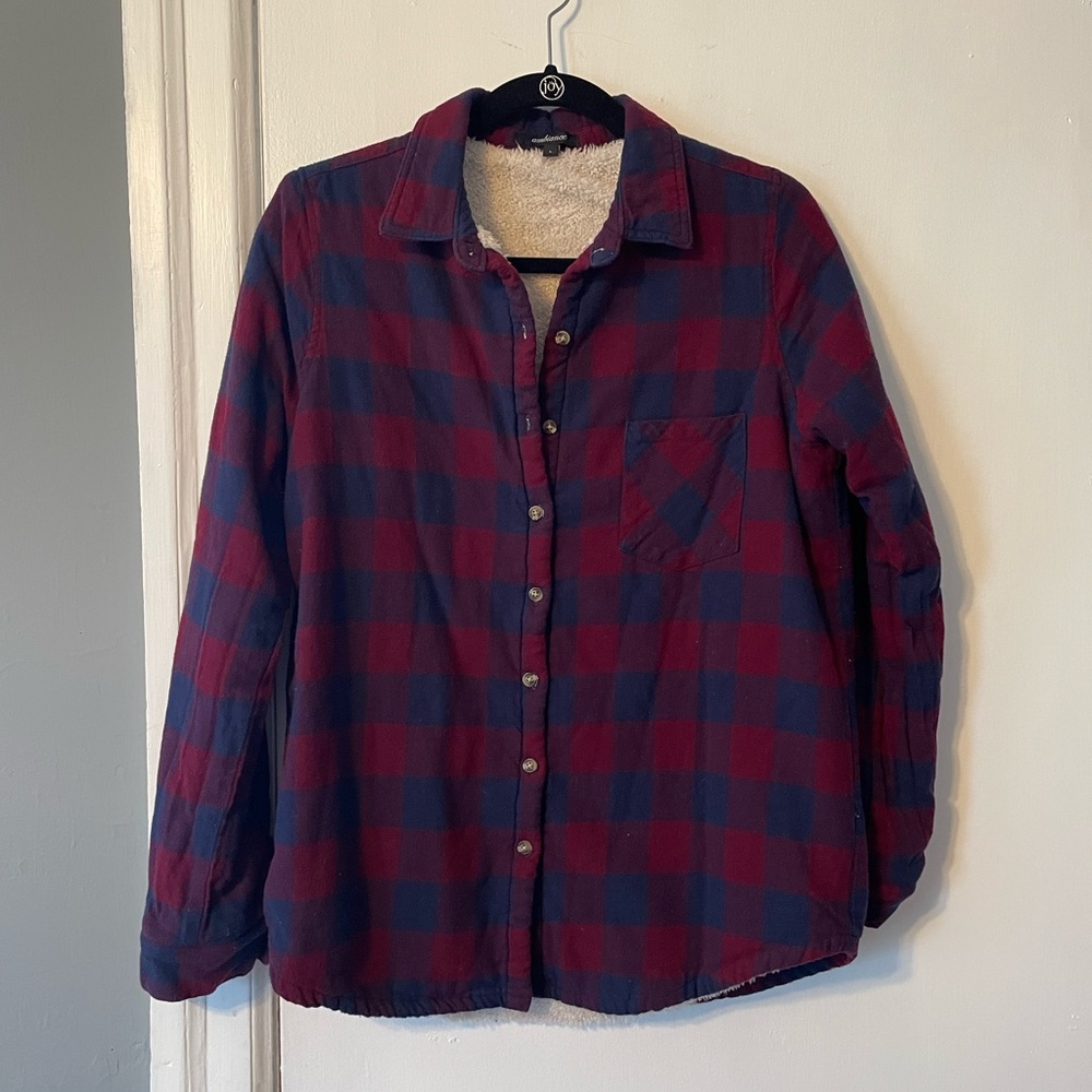 Sherpa lined plaid shirt